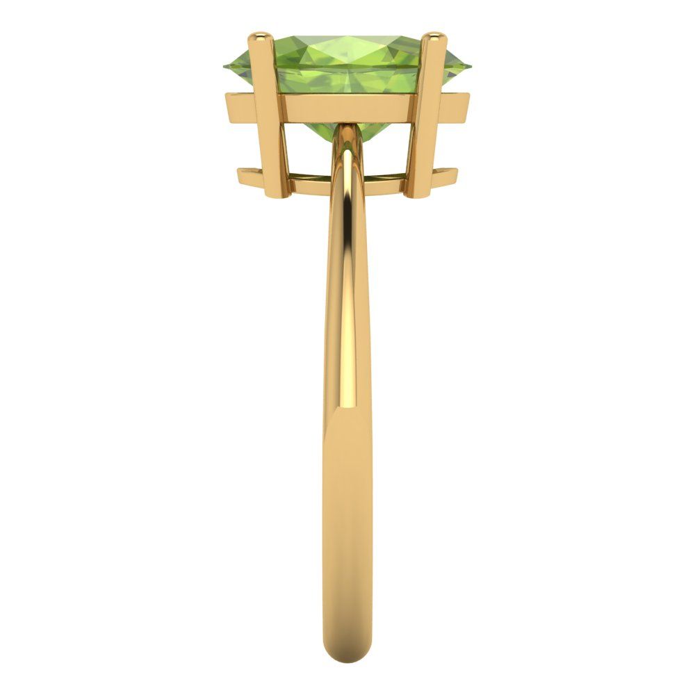 2.5 cttw Natural Peridot Solitaire  Engagement Ring - Solid Gold (Oval Cut,9.5x7.5mm)