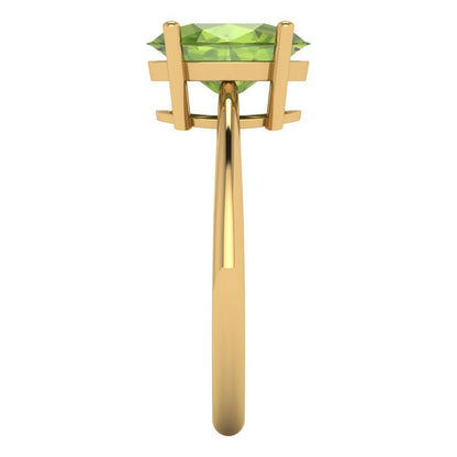 2.5 cttw Natural Peridot Solitaire  Engagement Ring - Solid Gold (Oval Cut,9.5x7.5mm)