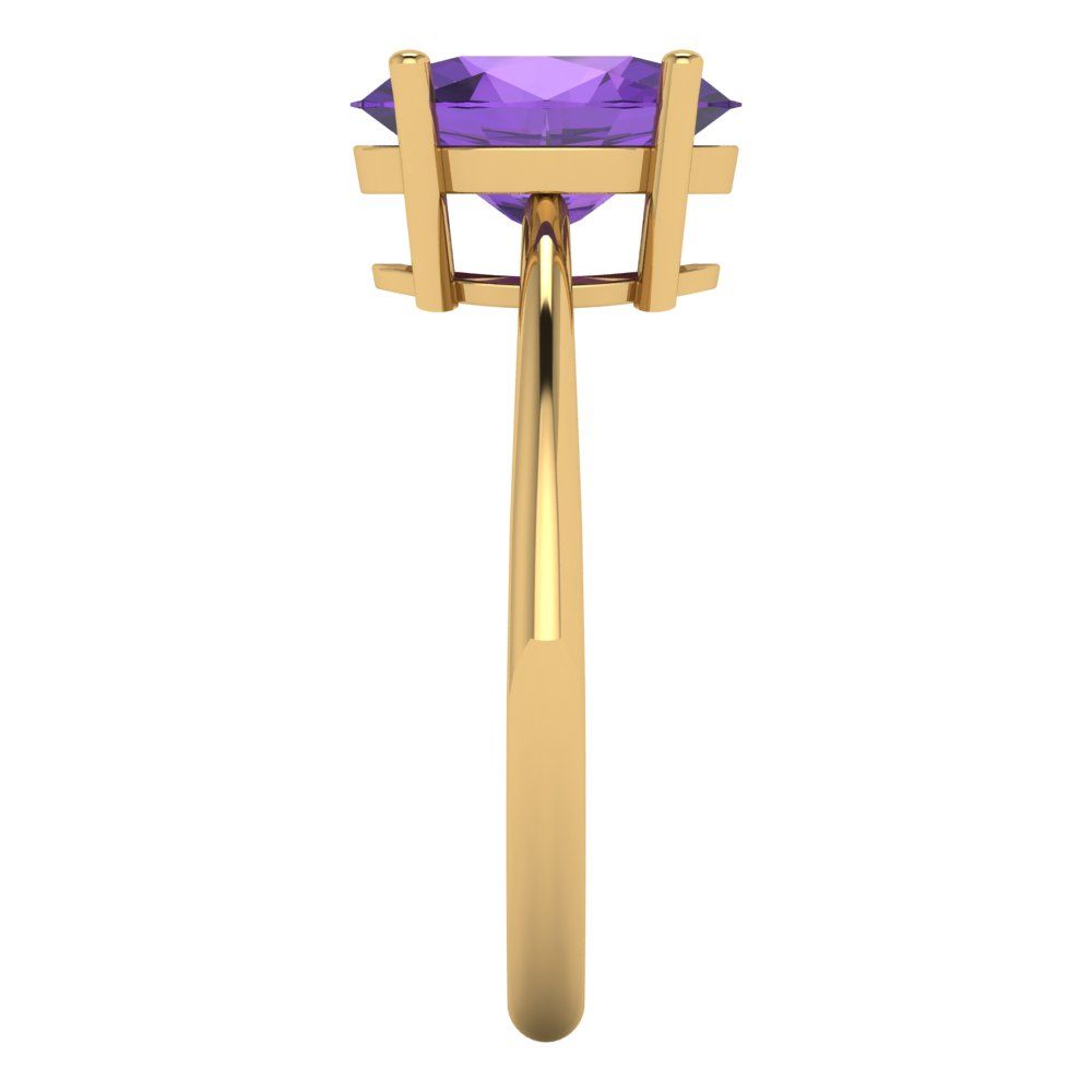 2.5 cttw Natural Amethyst Solitaire  Engagement Ring - Solid Gold (Oval Cut,9.5x7.5mm)