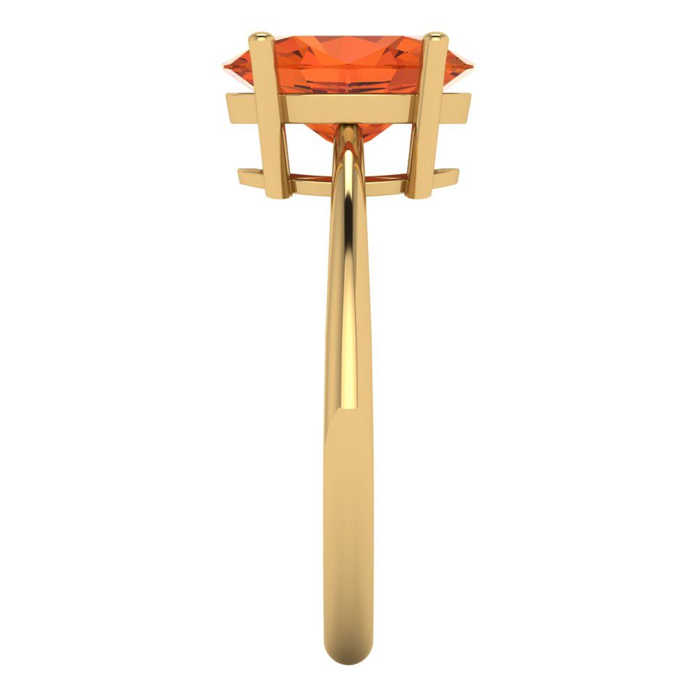 2.5 cttw Zirconia Simulated Red Diamond Solitaire  Engagement Ring - Solid Gold (VVS1, Oval Cut,9.5x7.5mm)