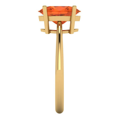 2.5 cttw Zirconia Simulated Red Diamond Solitaire  Engagement Ring - Solid Gold (VVS1, Oval Cut,9.5x7.5mm)