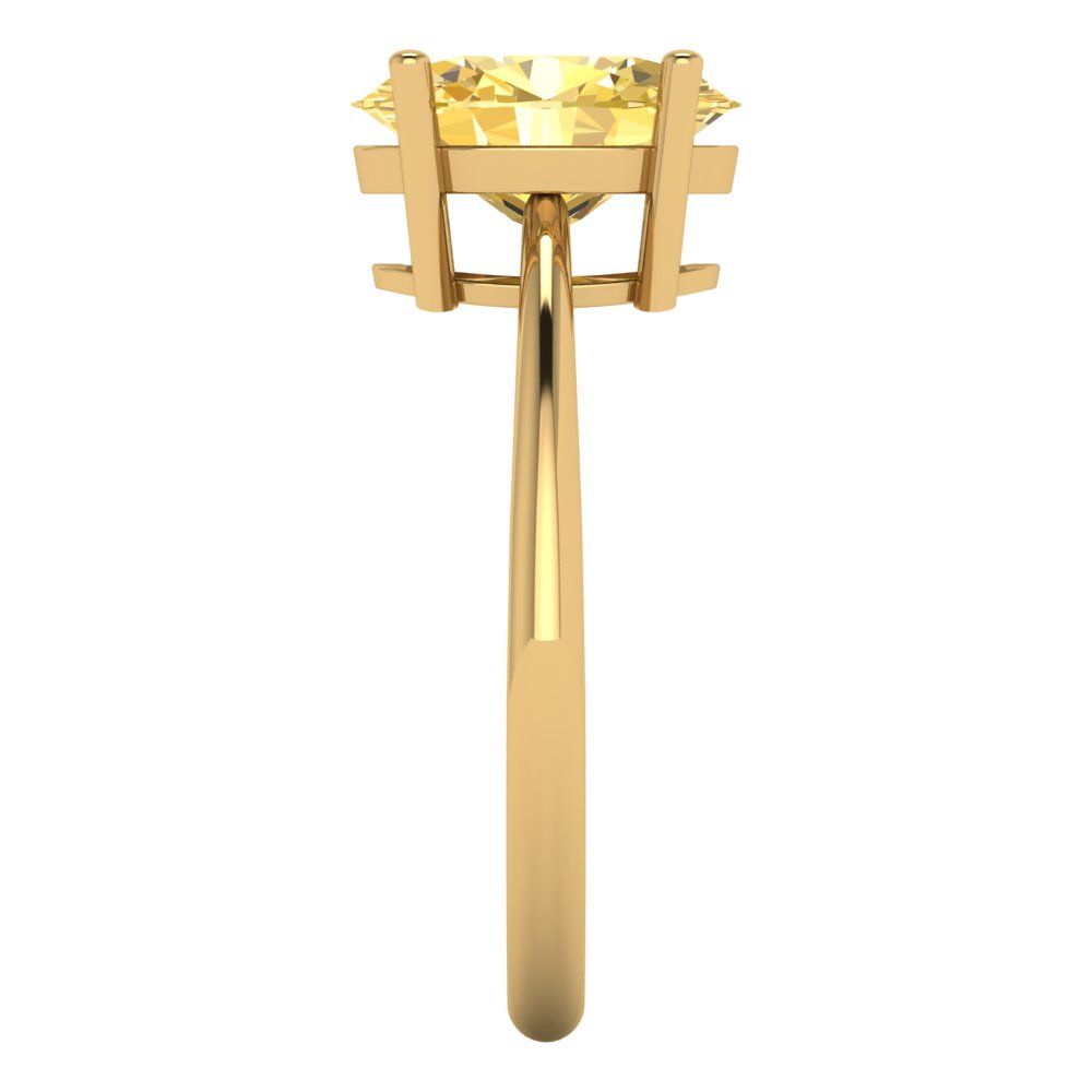 2.5 cttw Natural Citrine Solitaire  Engagement Ring - Solid Gold (Oval Cut,9.5x7.5mm)