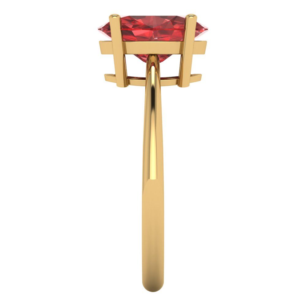 2.5 cttw Natural Garnet Solitaire  Engagement Ring - Solid Gold (Oval Cut,9.5x7.5mm)