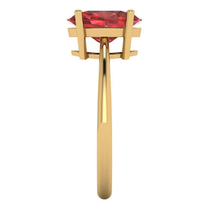 2.5 cttw Natural Garnet Solitaire  Engagement Ring - Solid Gold (Oval Cut,9.5x7.5mm)