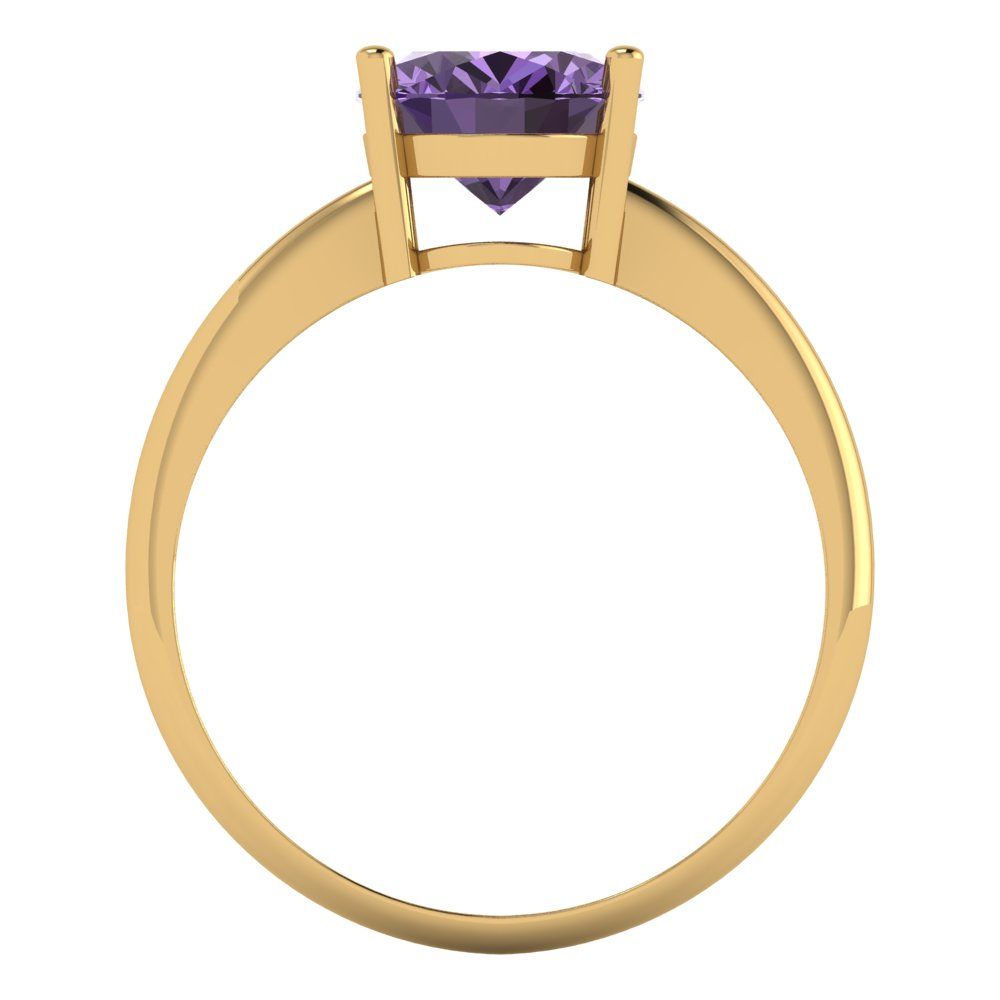 2.5 cttw Simulated Alexandrite Solitaire  Engagement Ring - Solid Gold (Oval Cut,9.5x7.5mm)