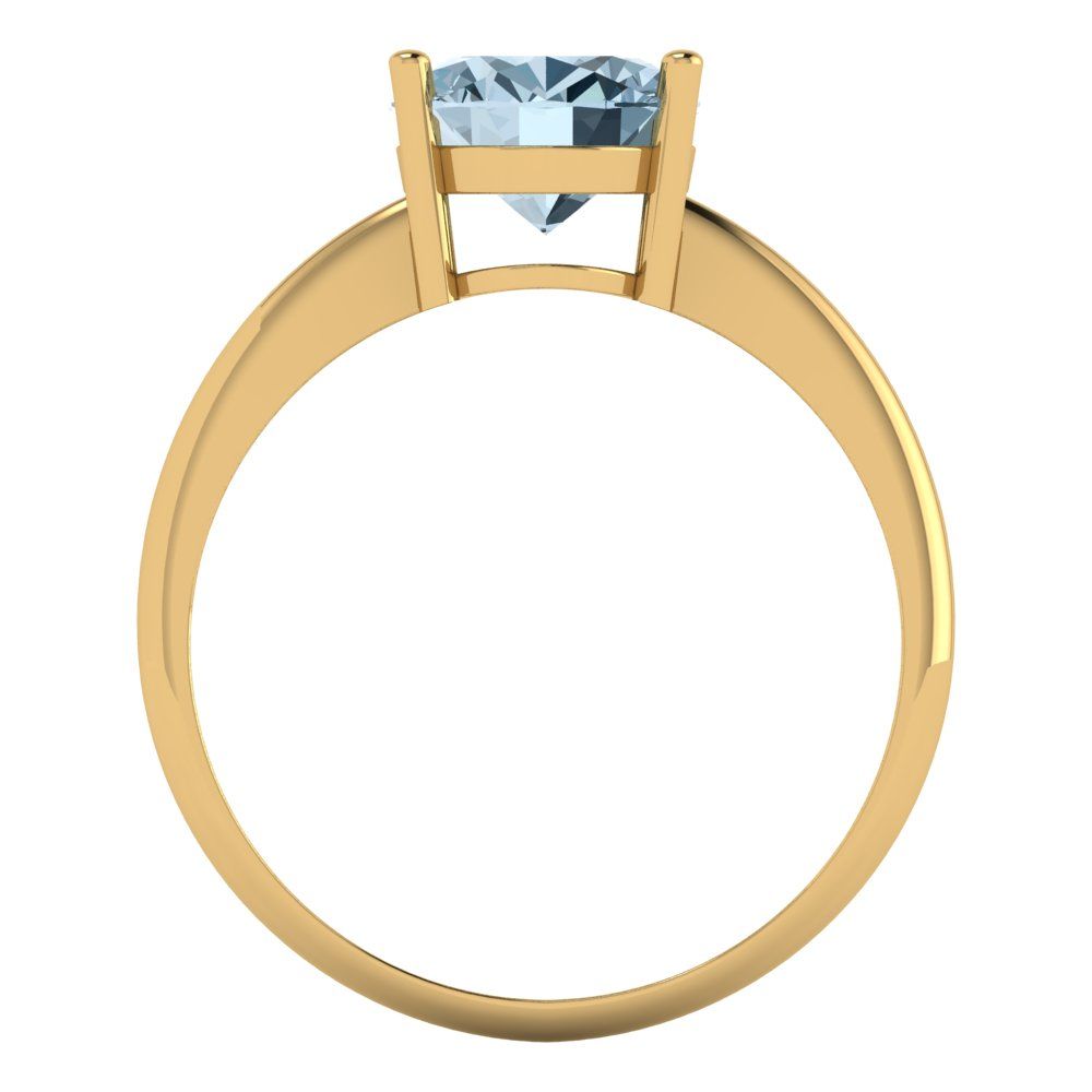 2.5 cttw Natural Swiss Blue Topaz Solitaire  Engagement Ring - Solid Gold (Oval Cut,9.5x7.5mm)