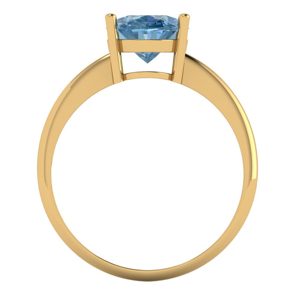 2.5 cttw Zirconia Simulated Blue Diamond Solitaire  Engagement Ring - Solid Gold (VVS1, Oval Cut,9.5x7.5mm)