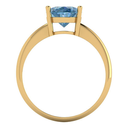 2.5 cttw Zirconia Simulated Blue Diamond Solitaire  Engagement Ring - Solid Gold (VVS1, Oval Cut,9.5x7.5mm)