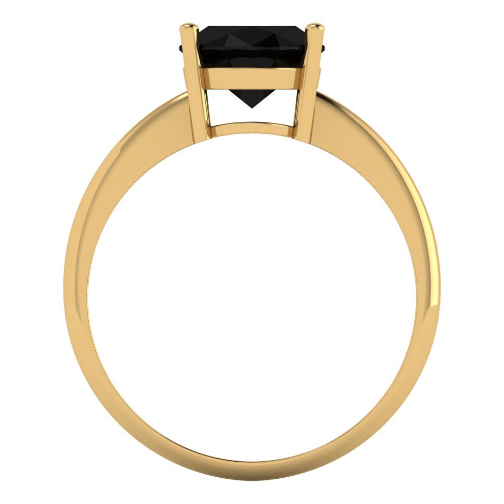 2.5 cttw Natural Onyx Solitaire  Engagement Ring - Solid Gold (Oval Cut,9.5x7.5mm)