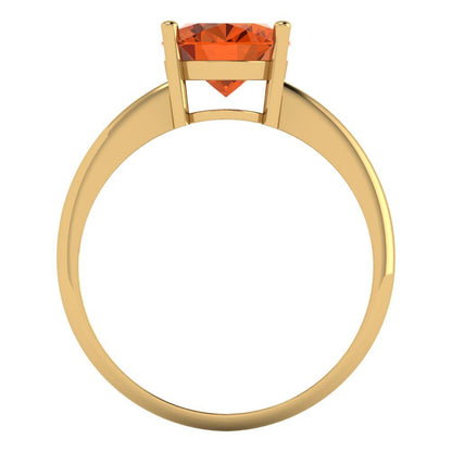 2.5 cttw Zirconia Simulated Red Diamond Solitaire  Engagement Ring - Solid Gold (VVS1, Oval Cut,9.5x7.5mm)