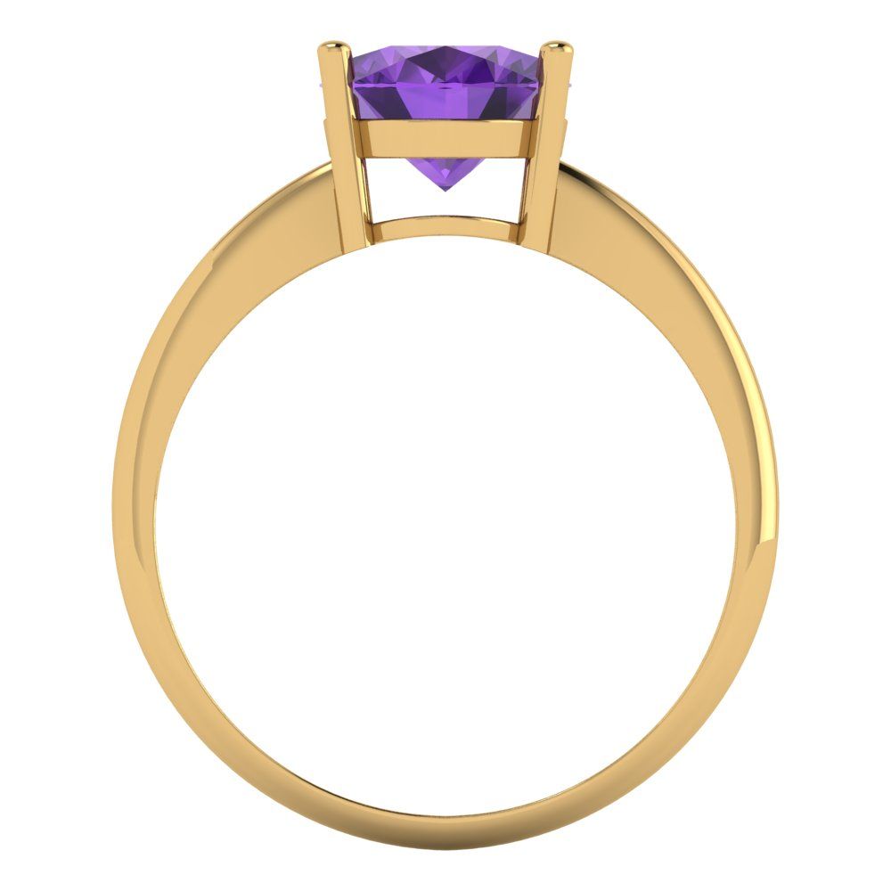 2.5 cttw Natural Amethyst Solitaire  Engagement Ring - Solid Gold (Oval Cut,9.5x7.5mm)
