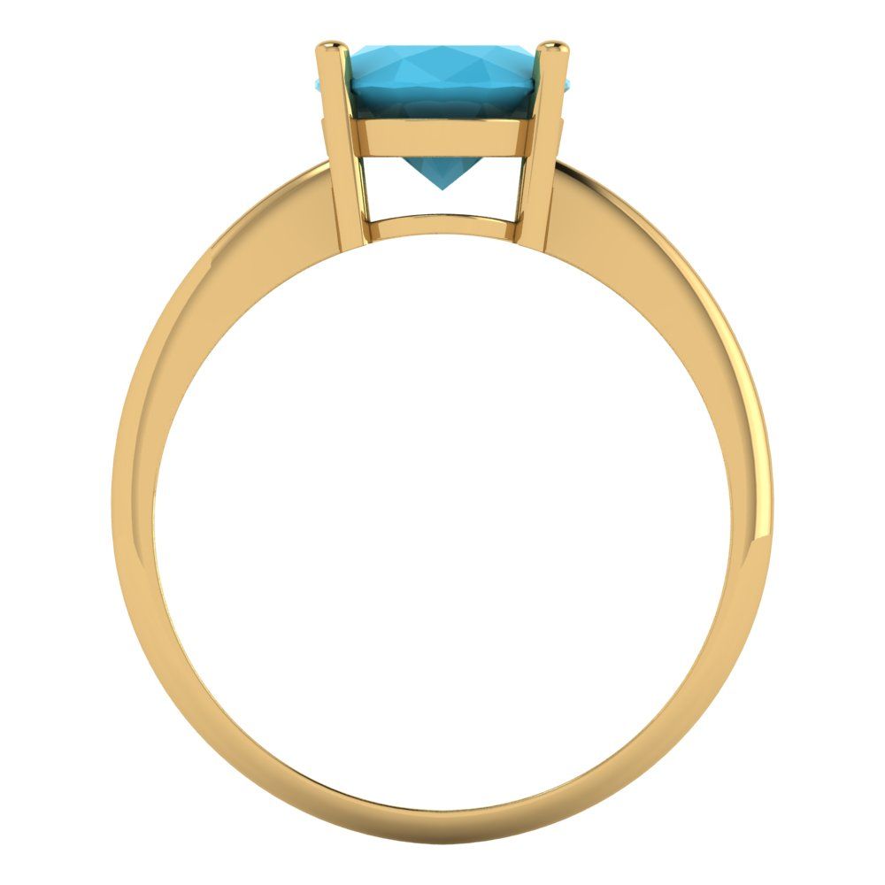 2.5 cttw Simulated Turquoise Solitaire  Engagement Ring - Solid Gold (Oval Cut,9.5x7.5mm)