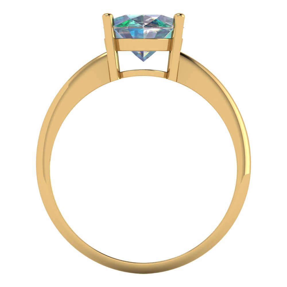 2.5 cttw Blue Moissanite Solitaire  Engagement Ring - Solid Gold (Oval Cut,9.5x7.5mm)