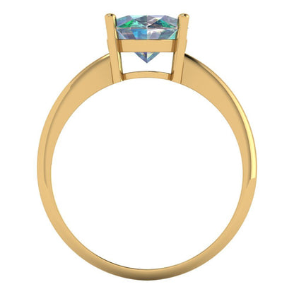 2.5 cttw Blue Moissanite Solitaire  Engagement Ring - Solid Gold (Oval Cut,9.5x7.5mm)