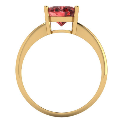 2.5 cttw Natural Garnet Solitaire  Engagement Ring - Solid Gold (Oval Cut,9.5x7.5mm)