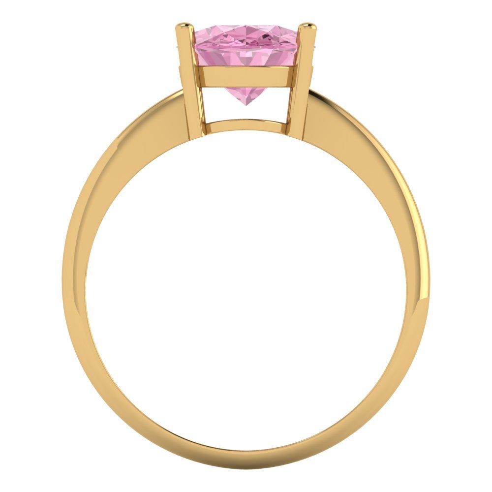 2.5 cttw Zirconia Simulated Pink Diamond Solitaire  Engagement Ring - Solid Gold (VVS1, Oval Cut,9.5x7.5mm)