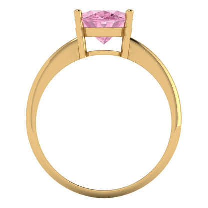 2.5 cttw Zirconia Simulated Pink Diamond Solitaire  Engagement Ring - Solid Gold (VVS1, Oval Cut,9.5x7.5mm)