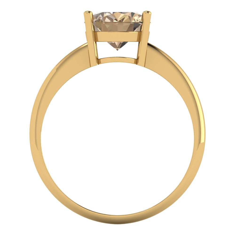 2.5 cttw Yellow Moissanite Solitaire  Engagement Ring - Solid Gold (Oval Cut,9.5x7.5mm)