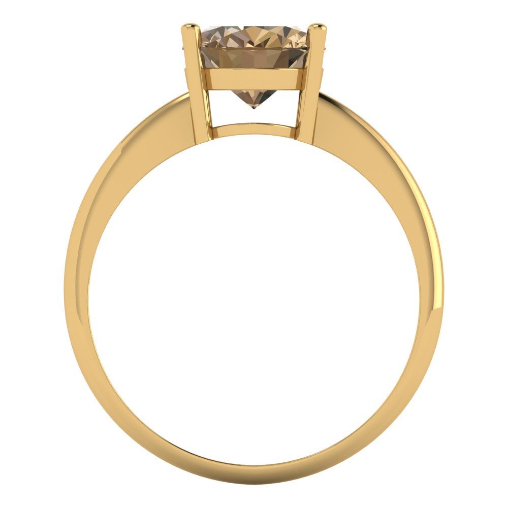 2.5 cttw Zirconia Simulated Champagne Diamond Solitaire  Engagement Ring - Solid Gold (VVS1, Oval Cut,9.5x7.5mm)