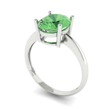 2.5 cttw Zirconia Simulated Green Diamond Solitaire  Engagement Ring - Solid Gold (VVS1, Oval Cut,9.5x7.5mm)