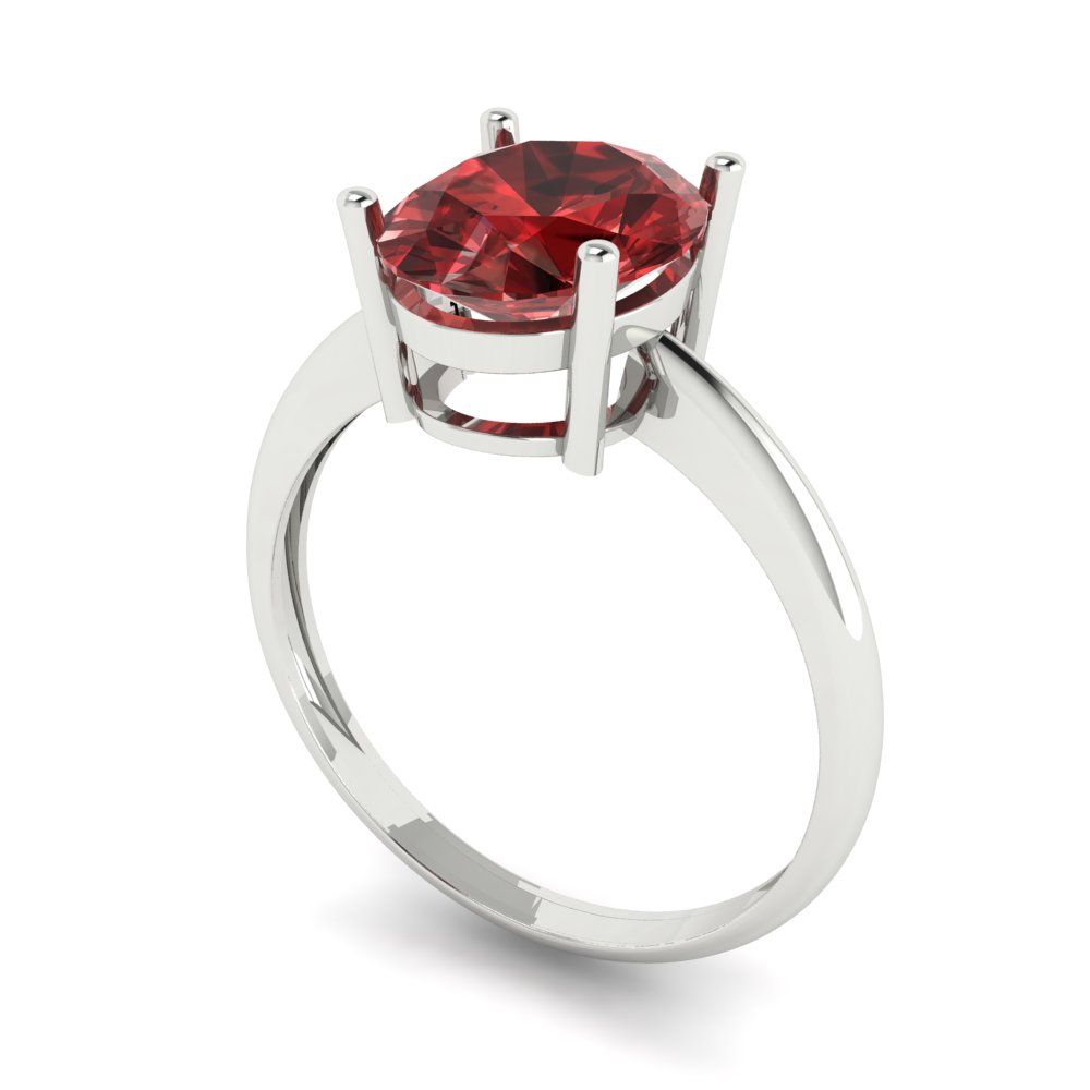 2.5 cttw Natural Garnet Solitaire  Engagement Ring - Solid Gold (Oval Cut,9.5x7.5mm)