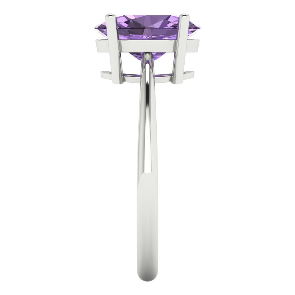 2.5 cttw Simulated Alexandrite Solitaire  Engagement Ring - Solid Gold (Oval Cut,9.5x7.5mm)