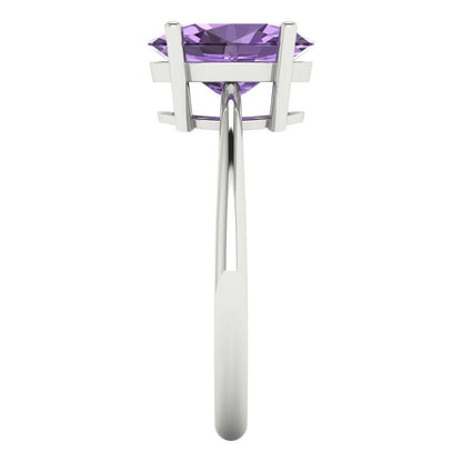 2.5 cttw Simulated Alexandrite Solitaire  Engagement Ring - Solid Gold (Oval Cut,9.5x7.5mm)