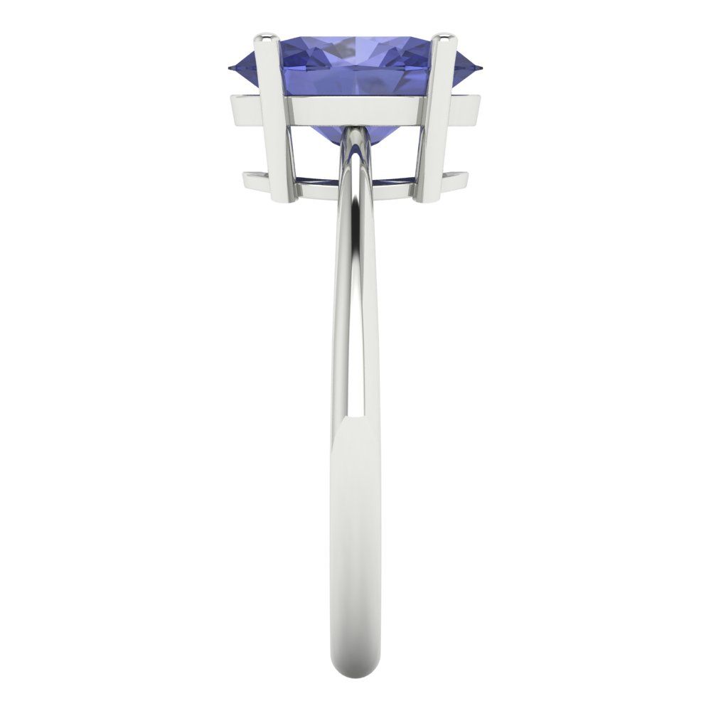 2.5 cttw Simulated Tanzanite Solitaire  Engagement Ring - Solid Gold (Oval Cut,9.5x7.5mm)