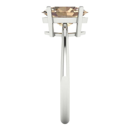 2.5 cttw Yellow Moissanite Solitaire  Engagement Ring - Solid Gold (Oval Cut,9.5x7.5mm)