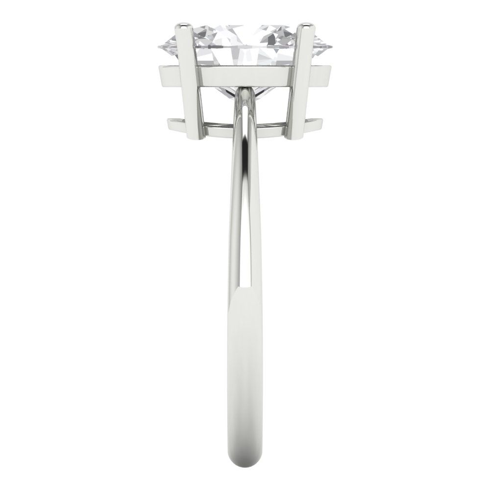 2.5 cttw Certified Moissanite Solitaire  Engagement Ring - Solid Gold (VVS1, D-F,Oval Cut,9.5x7.5mm)