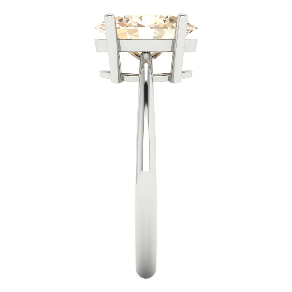 2.5 cttw Natural Morganite Solitaire  Engagement Ring - Solid Gold (Oval Cut,9.5x7.5mm)