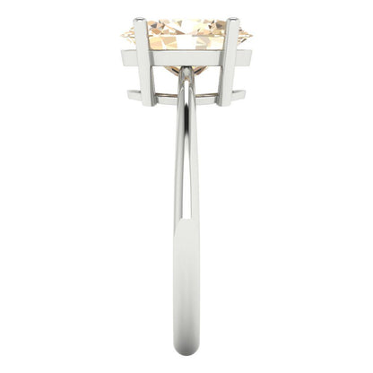 2.5 cttw Natural Morganite Solitaire  Engagement Ring - Solid Gold (Oval Cut,9.5x7.5mm)