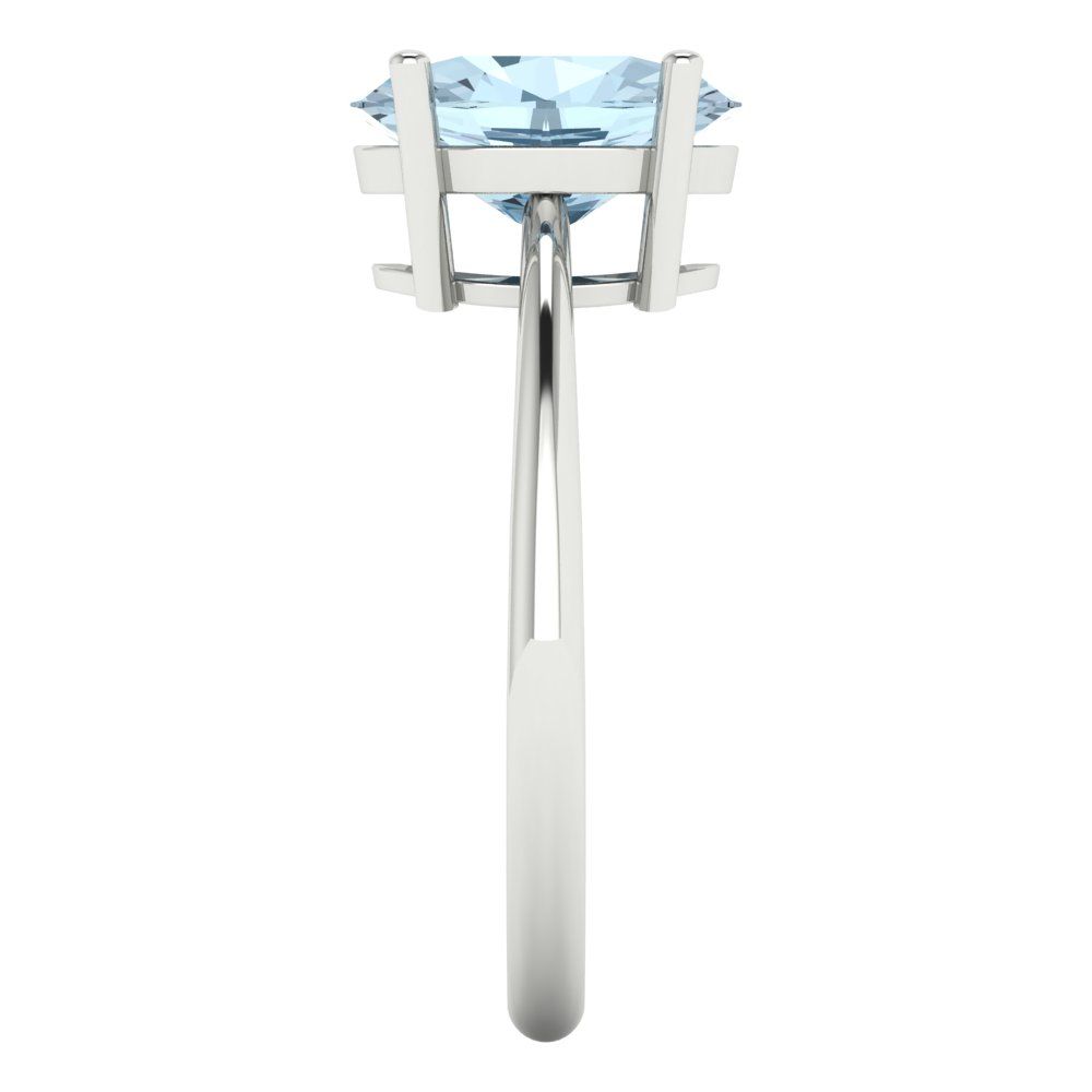 2.5 cttw Zirconia Simulated Blue Diamond Solitaire  Engagement Ring - Solid Gold (VVS1, Oval Cut,9.5x7.5mm)