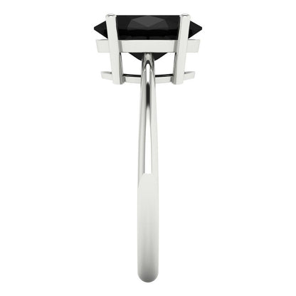 2.5 cttw Natural Onyx Solitaire  Engagement Ring - Solid Gold (Oval Cut,9.5x7.5mm)