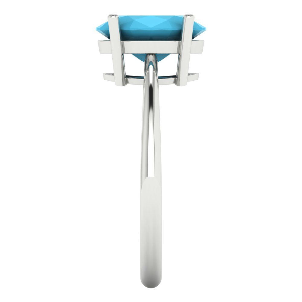 2.5 cttw Simulated Turquoise Solitaire  Engagement Ring - Solid Gold (Oval Cut,9.5x7.5mm)