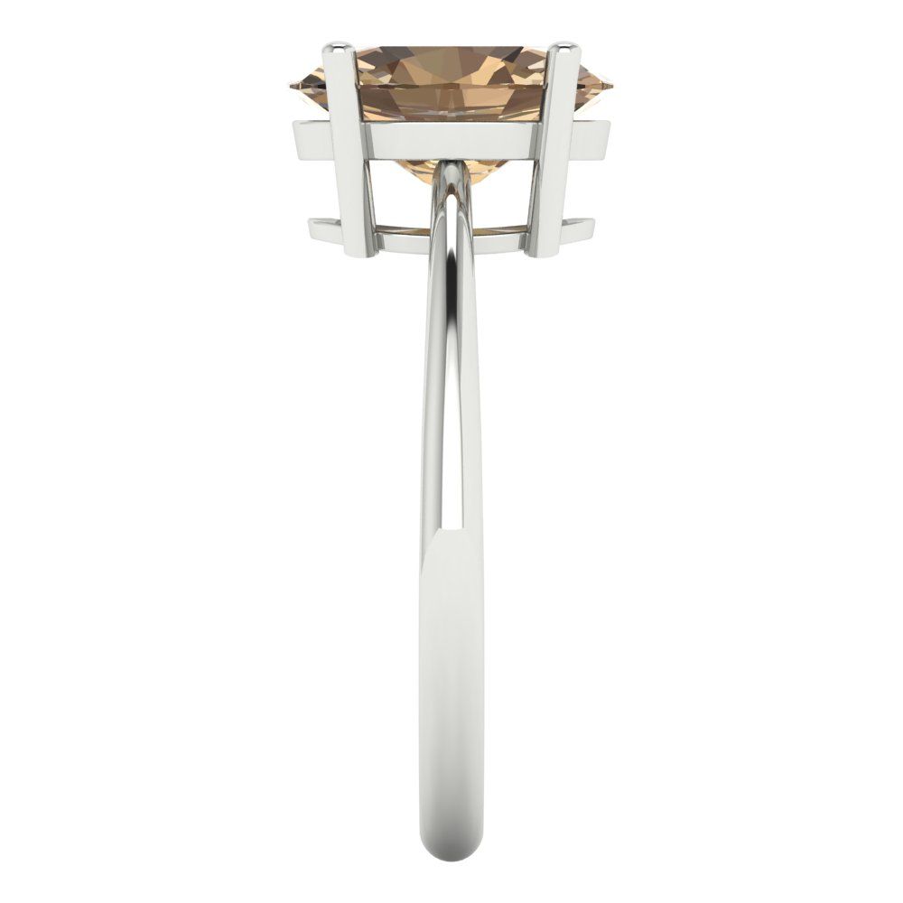2.5 cttw Zirconia Simulated Champagne Diamond Solitaire  Engagement Ring - Solid Gold (VVS1, Oval Cut,9.5x7.5mm)