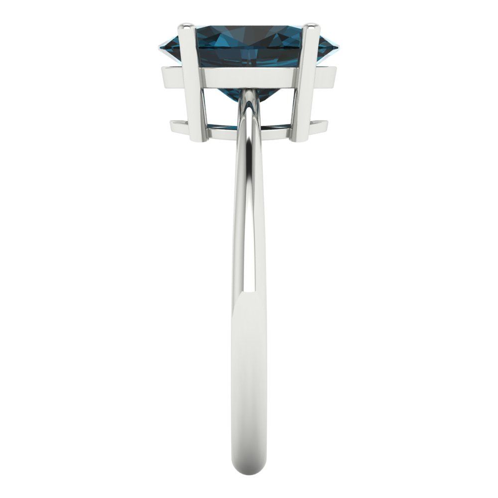 2.5 cttw Natural London Blue Topaz Solitaire  Engagement Ring - Solid Gold (Oval Cut,9.5x7.5mm)