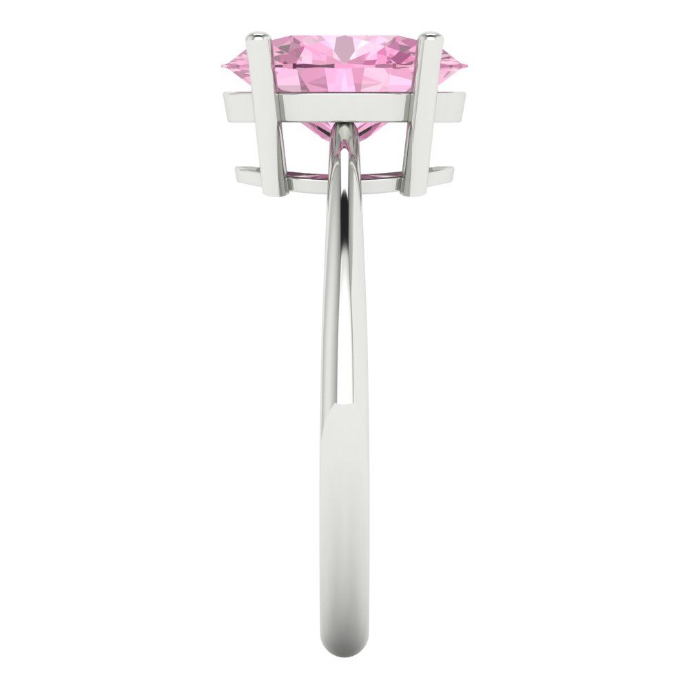 2.5 cttw Zirconia Simulated Pink Diamond Solitaire  Engagement Ring - Solid Gold (VVS1, Oval Cut,9.5x7.5mm)