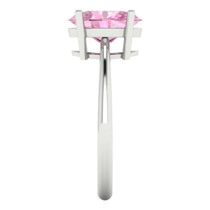 2.5 cttw Zirconia Simulated Pink Diamond Solitaire  Engagement Ring - Solid Gold (VVS1, Oval Cut,9.5x7.5mm)