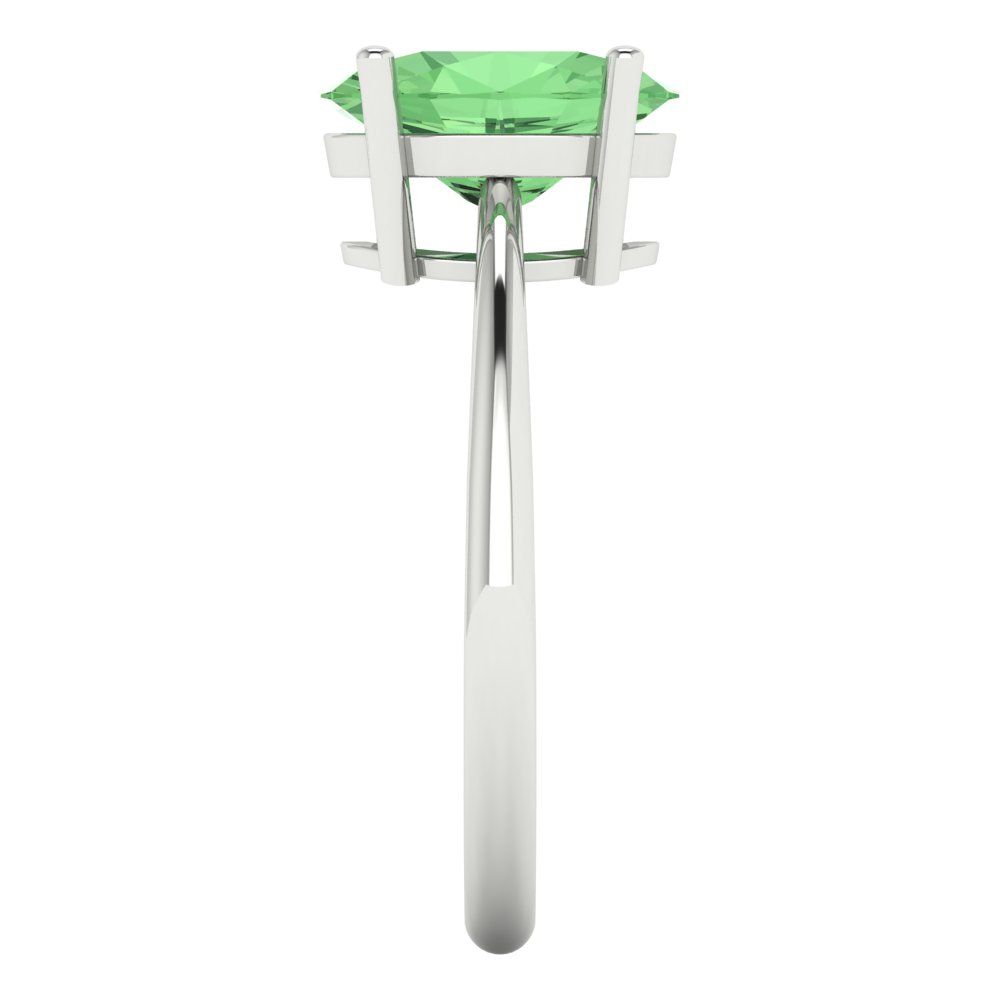 2.5 cttw Zirconia Simulated Green Diamond Solitaire  Engagement Ring - Solid Gold (VVS1, Oval Cut,9.5x7.5mm)