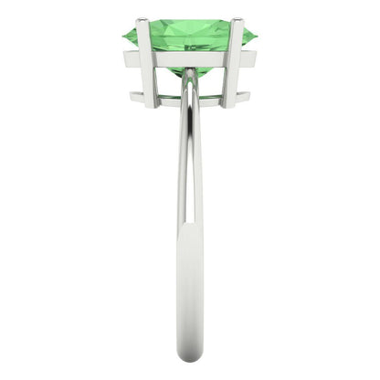 2.5 cttw Zirconia Simulated Green Diamond Solitaire  Engagement Ring - Solid Gold (VVS1, Oval Cut,9.5x7.5mm)
