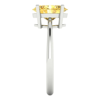 2.5 cttw Natural Citrine Solitaire  Engagement Ring - Solid Gold (Oval Cut,9.5x7.5mm)