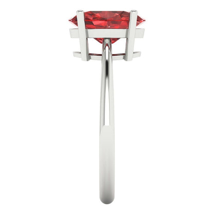 2.5 cttw Natural Garnet Solitaire  Engagement Ring - Solid Gold (Oval Cut,9.5x7.5mm)