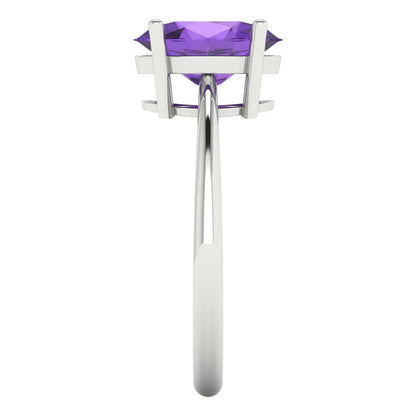 2.5 cttw Natural Amethyst Solitaire  Engagement Ring - Solid Gold (Oval Cut,9.5x7.5mm)