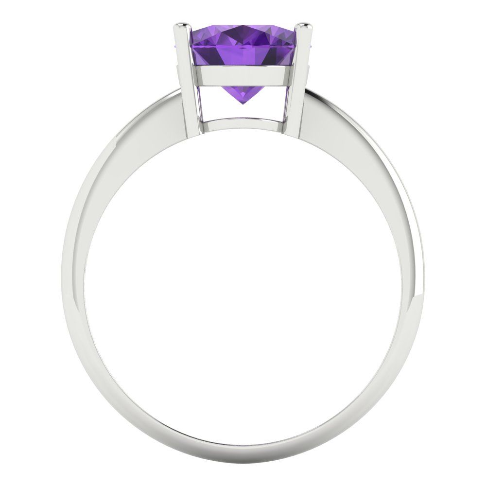2.5 cttw Natural Amethyst Solitaire  Engagement Ring - Solid Gold (Oval Cut,9.5x7.5mm)
