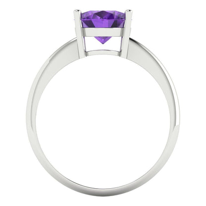 2.5 cttw Natural Amethyst Solitaire  Engagement Ring - Solid Gold (Oval Cut,9.5x7.5mm)