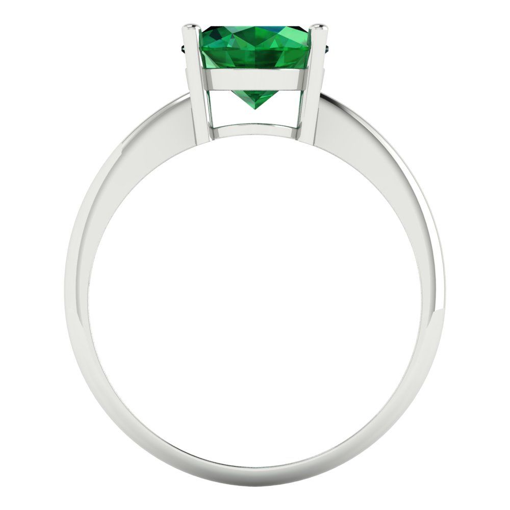 2.5 cttw Simulated Emerald Solitaire  Engagement Ring - Solid Gold (Oval Cut,9.5x7.5mm)