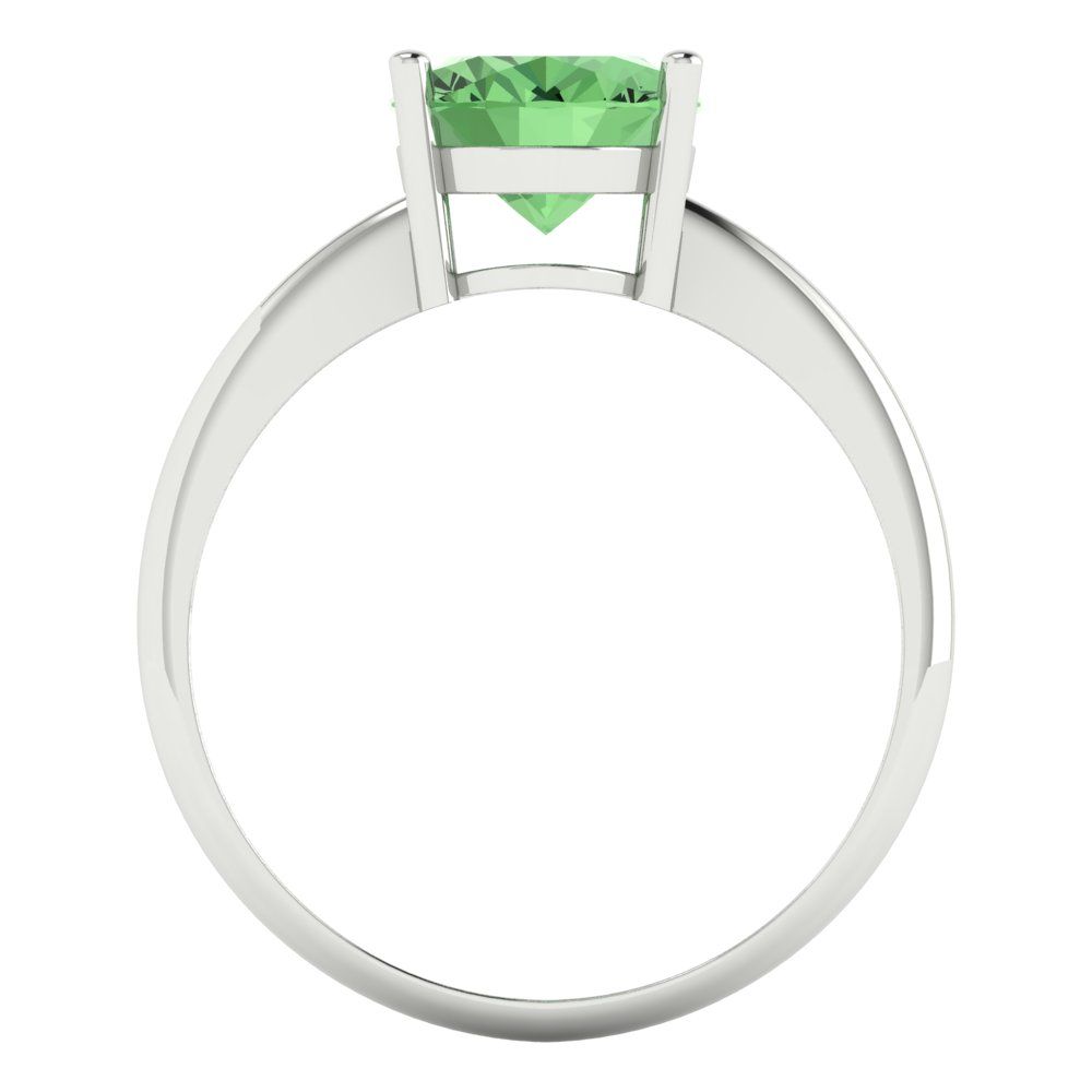 2.5 cttw Zirconia Simulated Green Diamond Solitaire  Engagement Ring - Solid Gold (VVS1, Oval Cut,9.5x7.5mm)