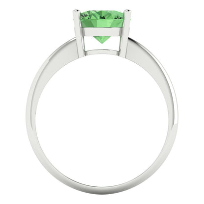 2.5 cttw Zirconia Simulated Green Diamond Solitaire  Engagement Ring - Solid Gold (VVS1, Oval Cut,9.5x7.5mm)
