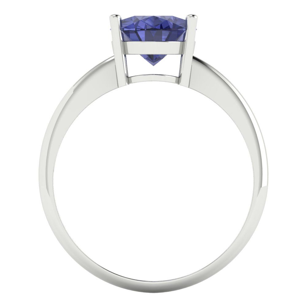 2.5 cttw Simulated Tanzanite Solitaire  Engagement Ring - Solid Gold (Oval Cut,9.5x7.5mm)